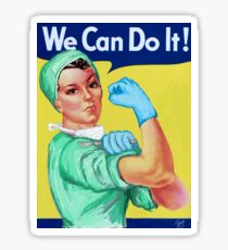 Rosie the Riveter Medical or Surgical Doctor Sticker