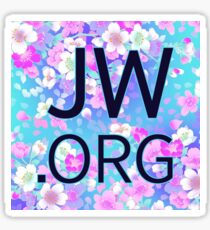 JW.org (bright blue and pink flowers) Sticker
