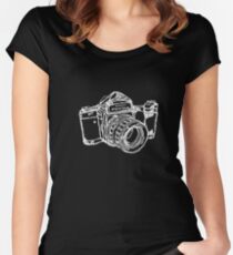 Pentax 6X7 Medium Format Camera WHITE INK Women's Fitted Scoop T-Shirt