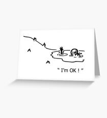 "I'm OK!" Cycling Crash Cartoon Greeting Card