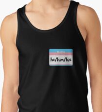 Trans Pride Pronoun Nametag - he/him/his Men's Tank Top
