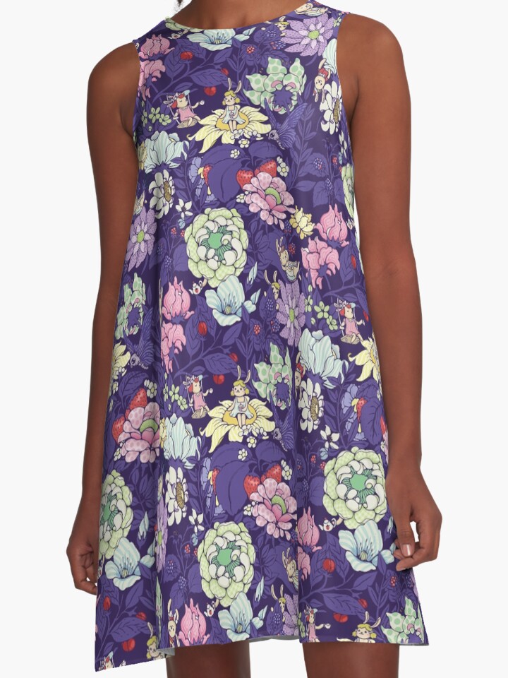 "The Garden Party blueberry tea version" ALine Dresses by Lidija