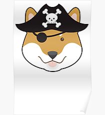 Pirate Doge Shiba Inu T Shirt Poster