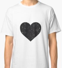Black Sequin Heart Classic T-Shirt