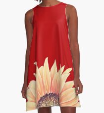 Sonnenblume A-Linien Kleid