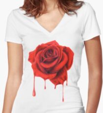 Painting the Roses Red Women's Fitted V-Neck T-Shirt