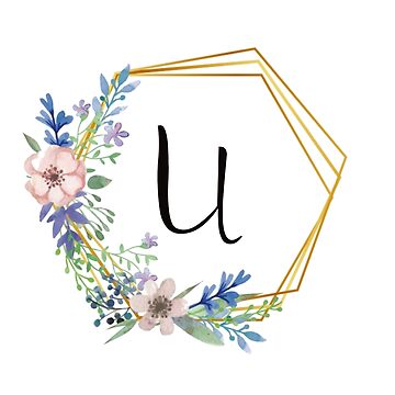 Letter U Floral Monogram Initial Wildflowers Stock Photo - Illustration of  cards, design: 269466786