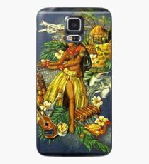 Weinlese-hawaiisches Hula-Mädchen Hülle & Klebefolie für Samsung Galaxy