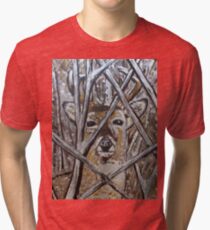 Deer Painting Design Tri-blend T-Shirt