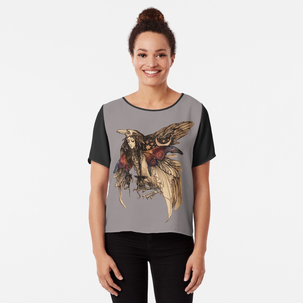 Magic Bird Chiffon Top