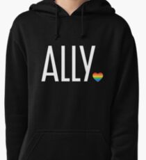 Ally pride (white) Pullover Hoodie