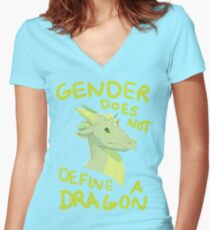 Camiseta entallada de cuello en V El género no define dragones