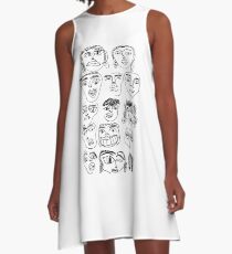 face collage A-Line Dress