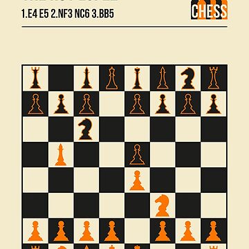 The Ruy Lopez Chess Opening in a vintage book cover poster style. | Art  Board Print