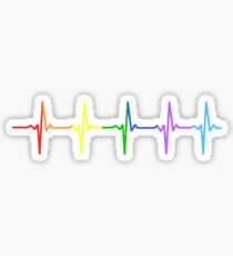 Regenbogen Puls Hearbeat LGBT Sticker
