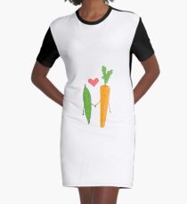 Peas & Carrots in love Graphic T-Shirt Dress