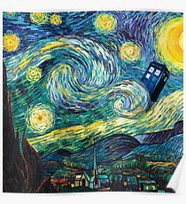 Tardis Starry Night Poster