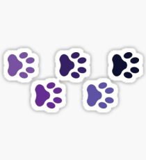 Purple Dog Paw Prints Sticker