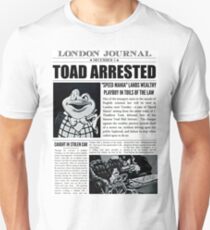 Toad Arrested Newspaper Unisex T-Shirt