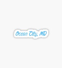 Ocean City Maryland Blue Wave Oval Car Magnet