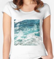 Blue Ocean Waves Women's Fitted Scoop T-Shirt
