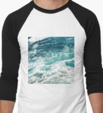 Blue Ocean Waves Men's Baseball ¾ T-Shirt