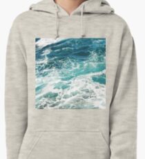Blue Ocean Waves Pullover Hoodie