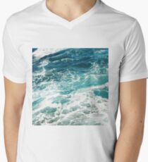 Blue Ocean Waves V-Neck T-Shirt