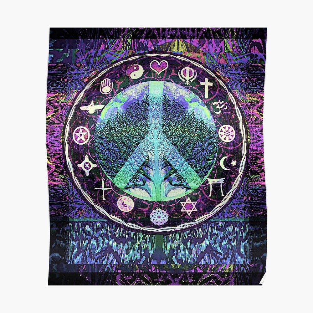 "World Peace Religions Unity Tree Of Life" Poster By Treeoflifeshop ...