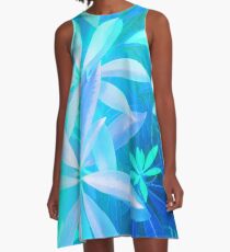 Tropical neon foliage print A-Line Dress