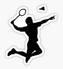 Badminton player jump Sticker