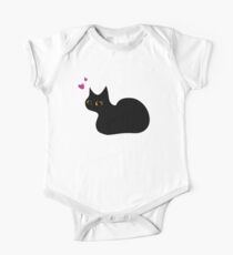 Body de manga corta para bebé Lucky Black Cat