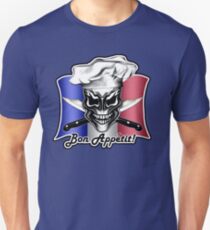 French Chef Skull 1: Bon Appetit! Unisex T-Shirt