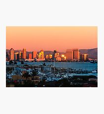 San Diego Skyline Sunset Photographic Print