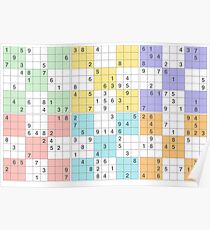 pastel sudoku Poster