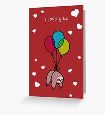 "Ich liebe dich" Balloon Sloth Grußkarte