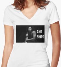 Guns and Ships Women's Fitted V-Neck T-Shirt