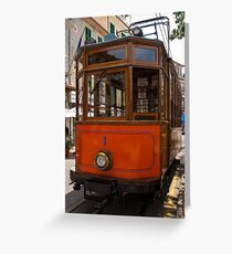 The old Soller tram, Mallorca. Greeting Card