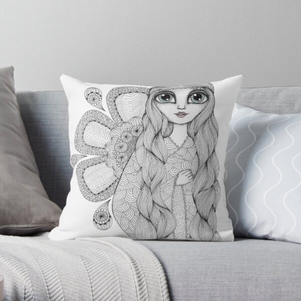 Sunshine Girl Throw Pillow