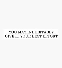 You may indubitably give it your best effort Photographic Print
