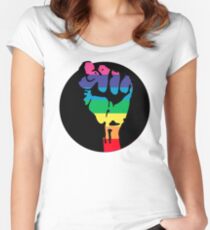 pride fist Women's Fitted Scoop T-Shirt