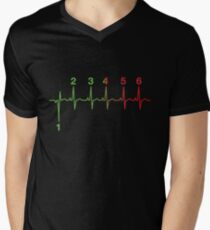 Motorcycle Heartbeat Gear Shift RPM EKG Men's V-Neck T-Shirt