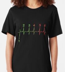 Motorcycle Heartbeat Gear Shift RPM EKG Slim Fit T-Shirt