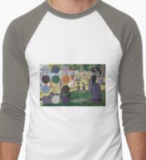 A Sunday Afternoon on the Island of La Grande Jatte Modernized Men's Baseball ¾ T-Shirt