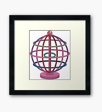 Wired globe cartoon art Framed Print