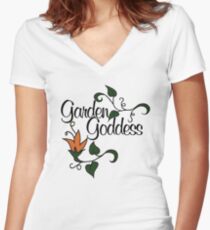 Garden Goddess Women's Fitted V-Neck T-Shirt
