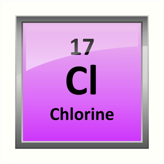 chlorine element tile periodic table art print by sciencenotes