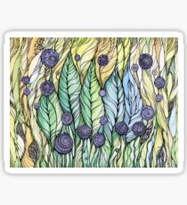 Dandelions.Hand draw ink and pen, Watercolor, on textured paper Sticker