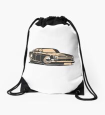 Cartoon retro car Drawstring Bag