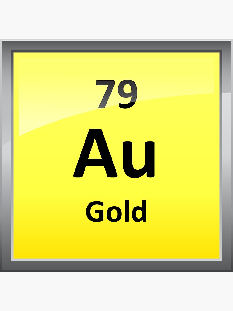 "Gold Chemical Element Symbol Periodic Table" Sticker by sciencenotes